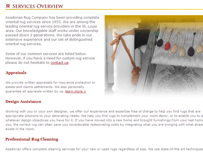 Asadorian Rug Company Website