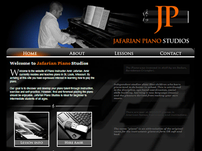Jafarian Piano Studios Website